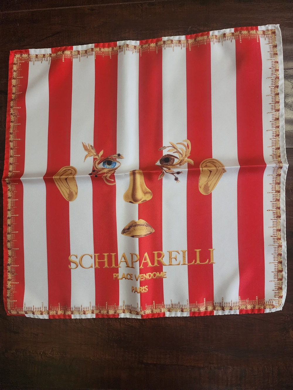 Vintage Schiaparelli Place Vendome Paris silk scarf